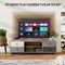 Natural Engineered Wood TV Stand with Cabinets, Open Shelves and Cable Management